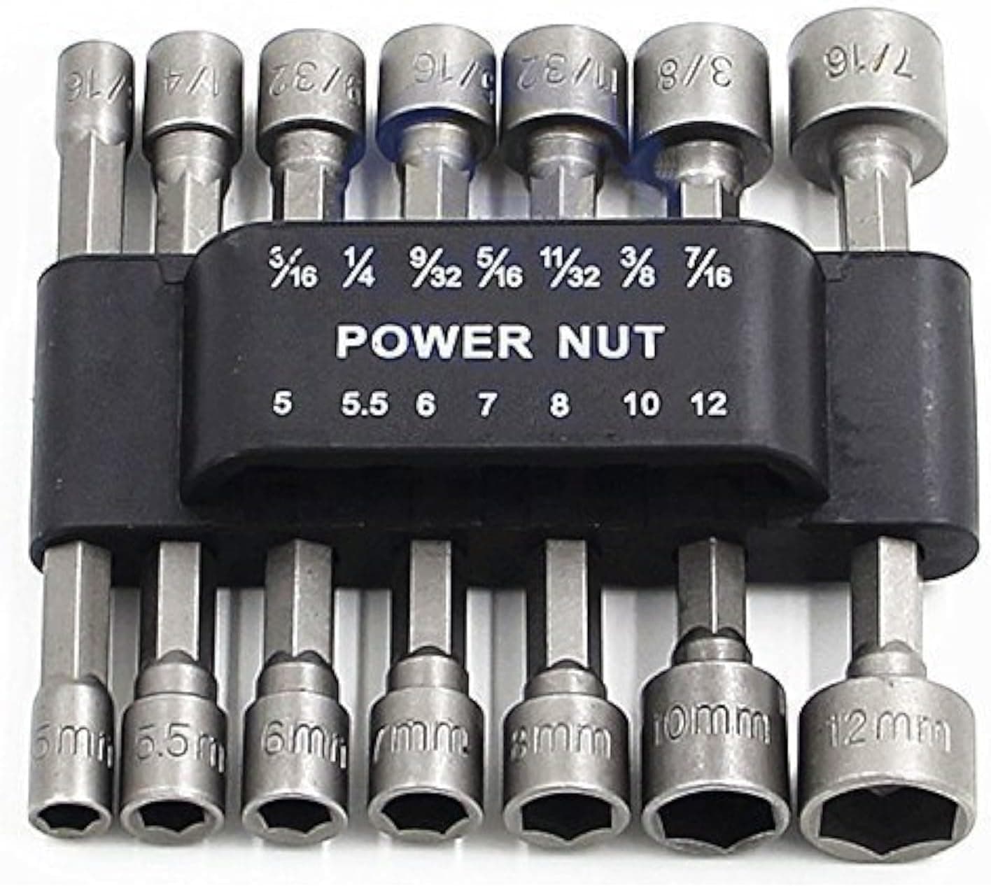 Juego de herramientas de brocas para destornillador de tuercas eléctricas, llave de tubo métrica, tornillo de 1/4 pulgadas, llaves hexagonales, 14 Uds.
