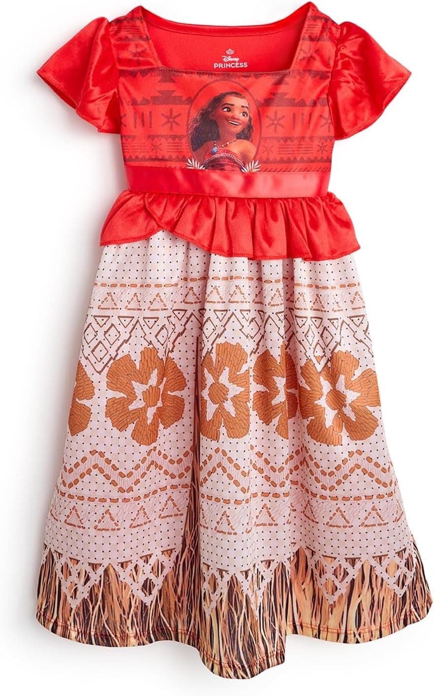 Disney Camisón de princesa para niña, vestido de fantasía, pijama suave y lindo para niños