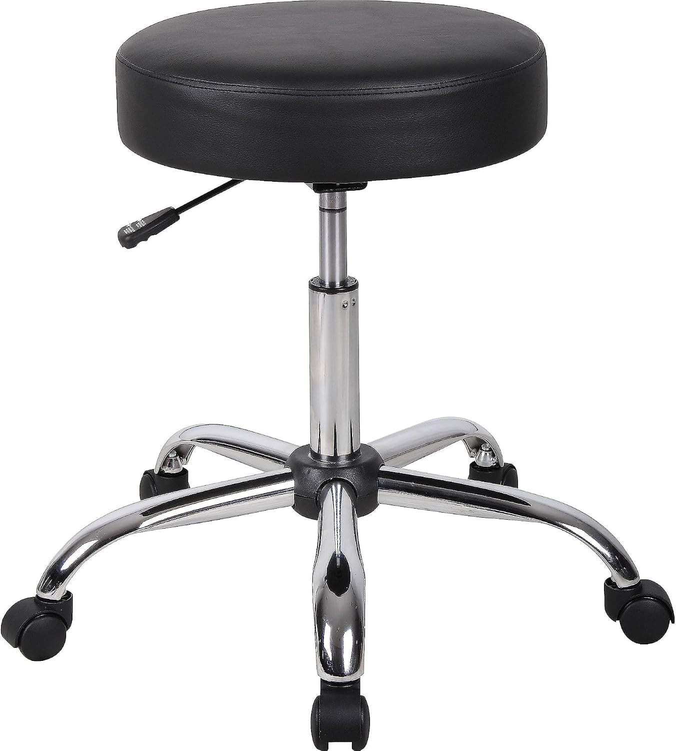Boss Office Products Taburete de spa médico de vinilo antimicrobiano en negro