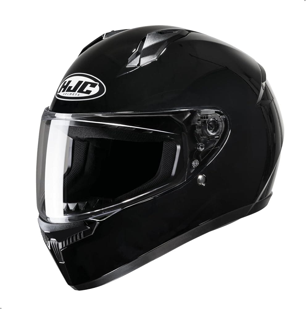 HJC C10 Casco integral sólido para motocicleta (negro, mediano)