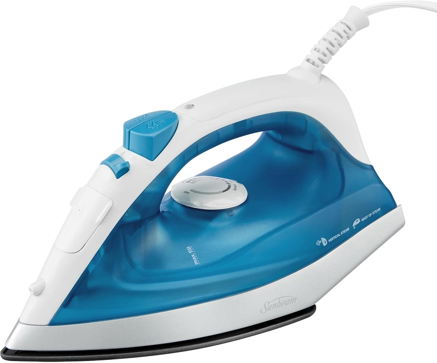 Sunbeam Compact Steam Iron 1200W Nonstick Soleplate Shot of Steam