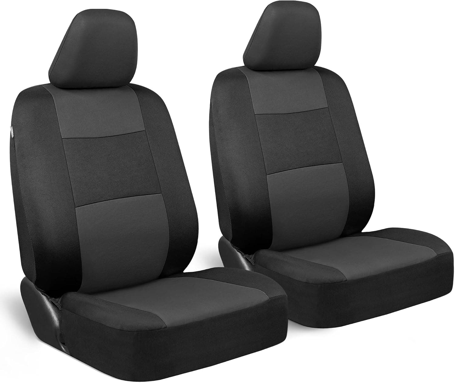 BDK PolyPro Pack de 2 fundas para asientos delanteros de coche Set en carbón/negro - Fundas para asientos delanteros para coches Camiones Furgonetas SUV Sedanes, Fácil de instalar Protección de la funda para asientos delanteros de coche, Accesorios para coches de ajuste universal