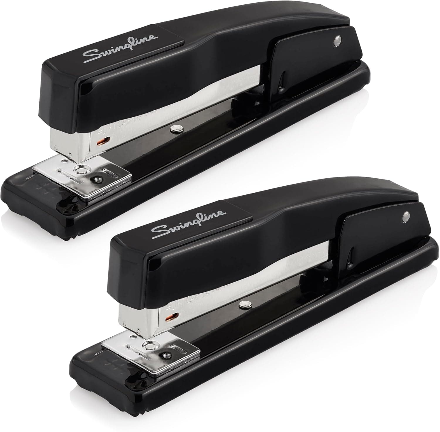 Grapadora Swingline, Paquete de 2, Grapadora de Escritorio Comercial, Capacidad de 20 Láminas, Grapadora de Metal Duradero para Escritorio, Negra (44401AZ)