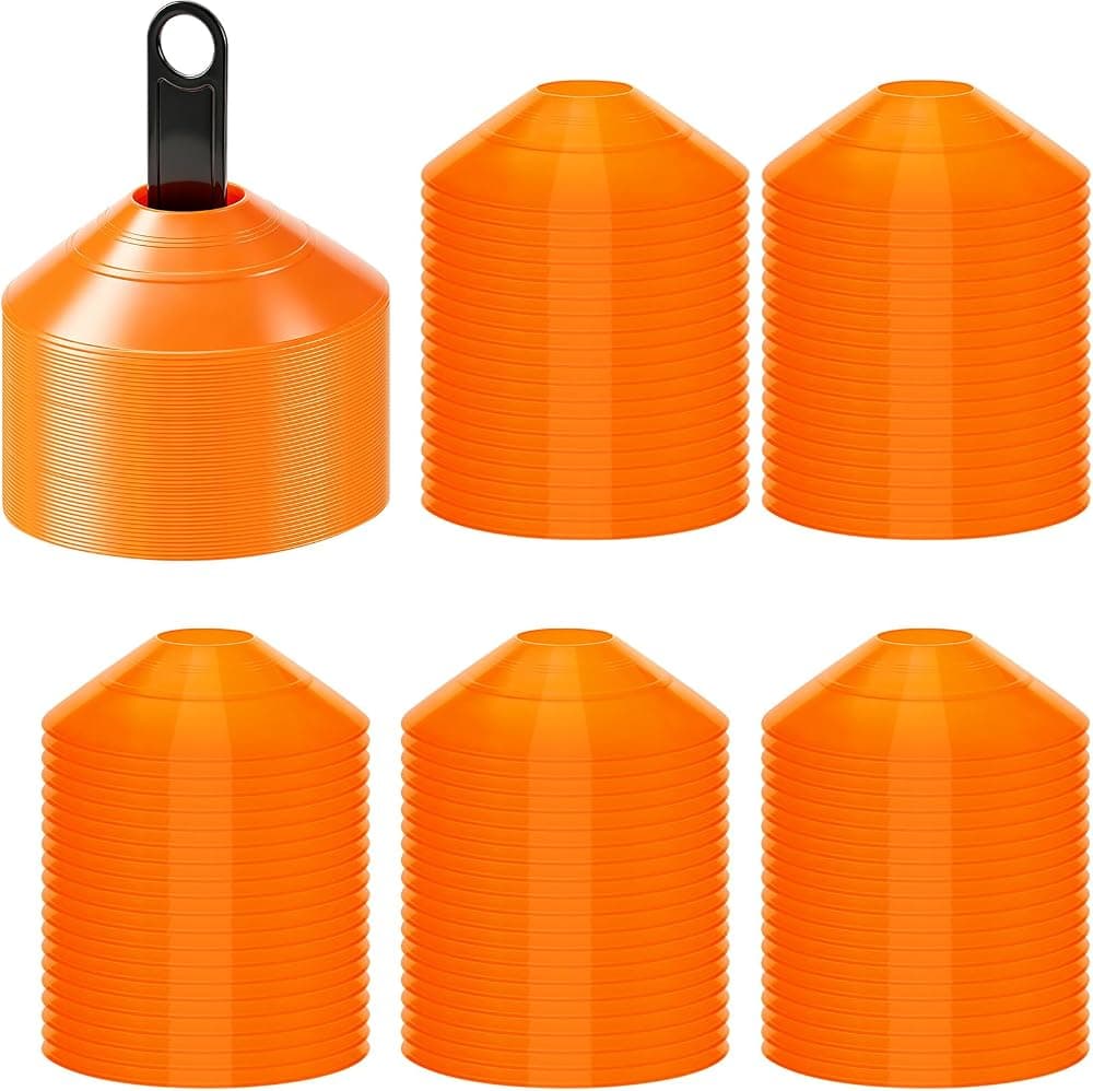 Conos de disco de fútbol Conos de entrenamiento deportivo Marcador de campo multicolor de plástico con 2 soportes para fútbol Baloncesto Lacrosse Equipo de práctica de tenis