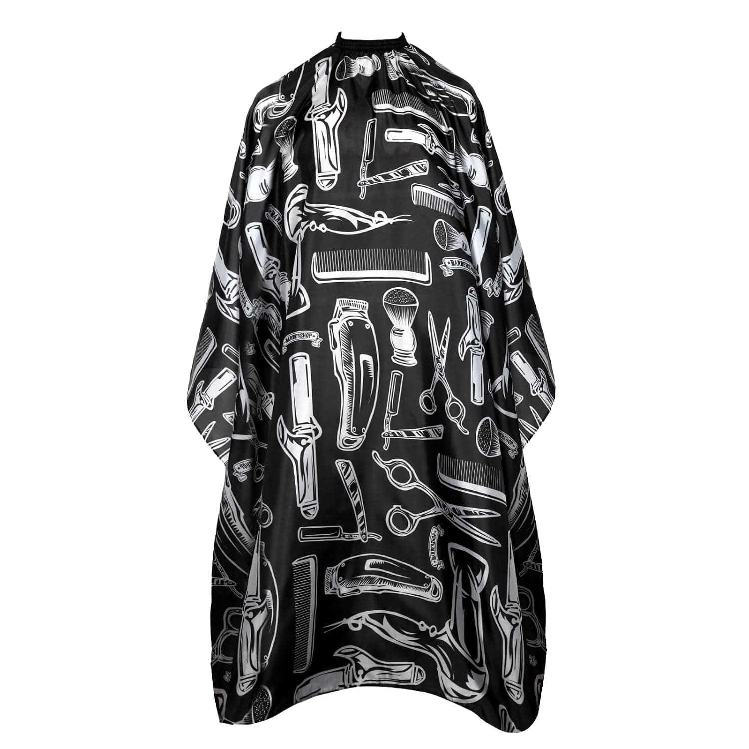 Capa de peluquero profesional de 64x56 pulgadas para hombres y adultos - Capa de corte de cabello impermeable ajustable para salón, capa para teñir el cabello con cuello elástico (suministros de peluquero)