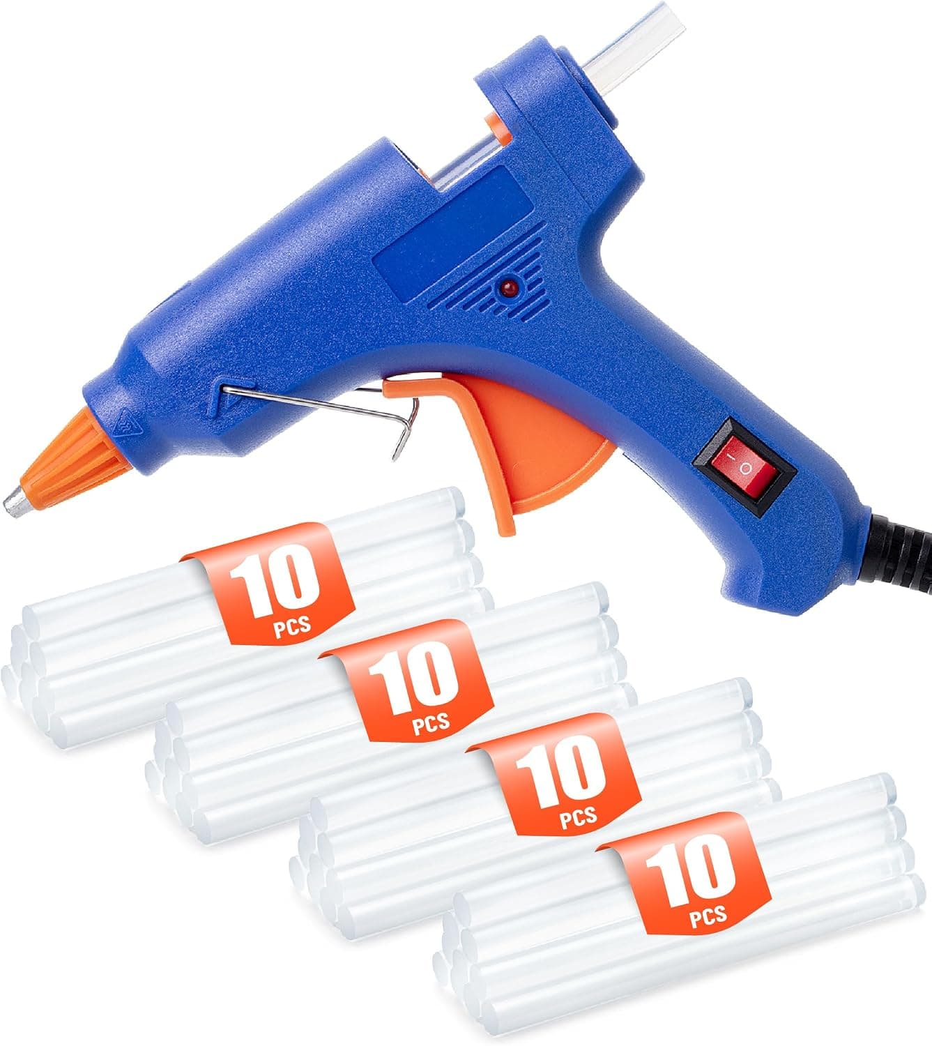 Mr. Pen- Juego de mini pistola de pegamento caliente con 30 barras de pegamento, azul | Pistola de pegamento resistente para manualidades escolares, artes de bricolaje y reparaciones
