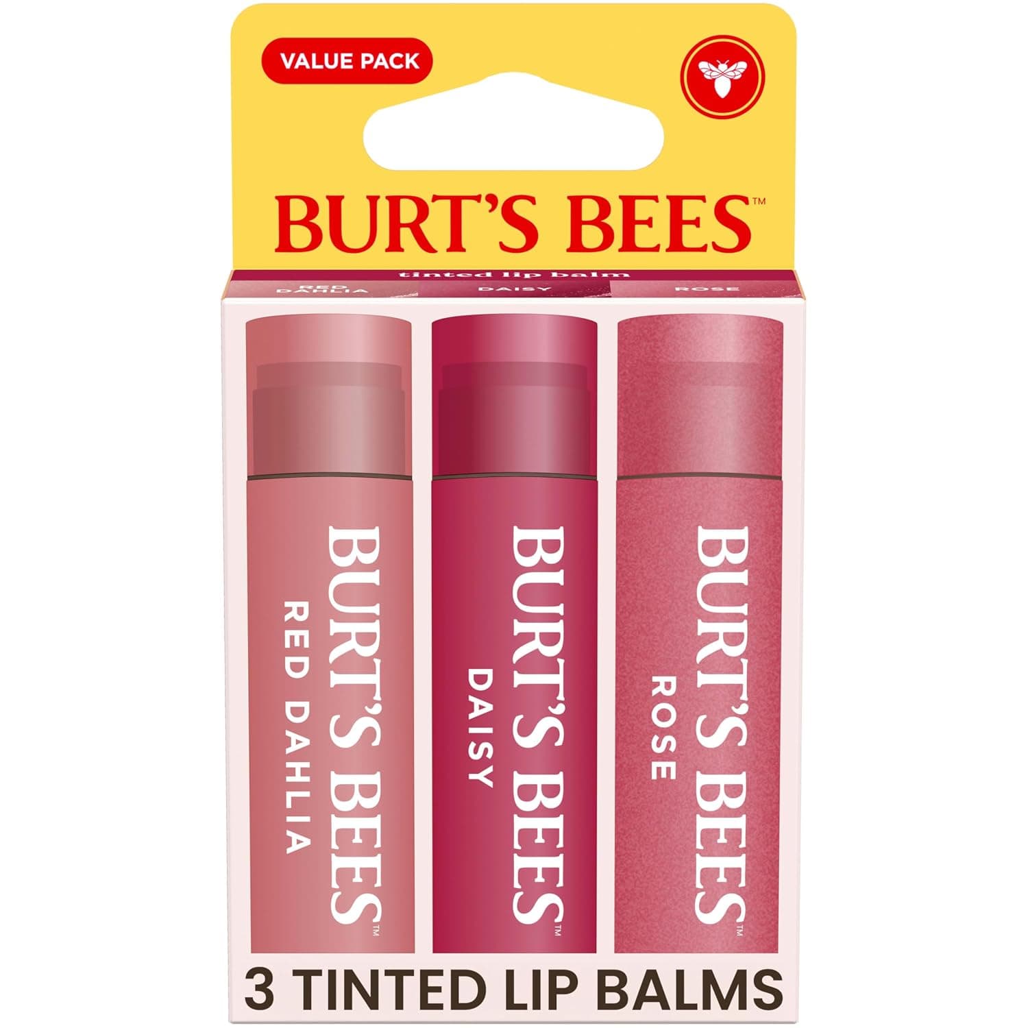 Paquete económico de bálsamo labial teñido Burts Bees, 0.15 oz., 3 tubos