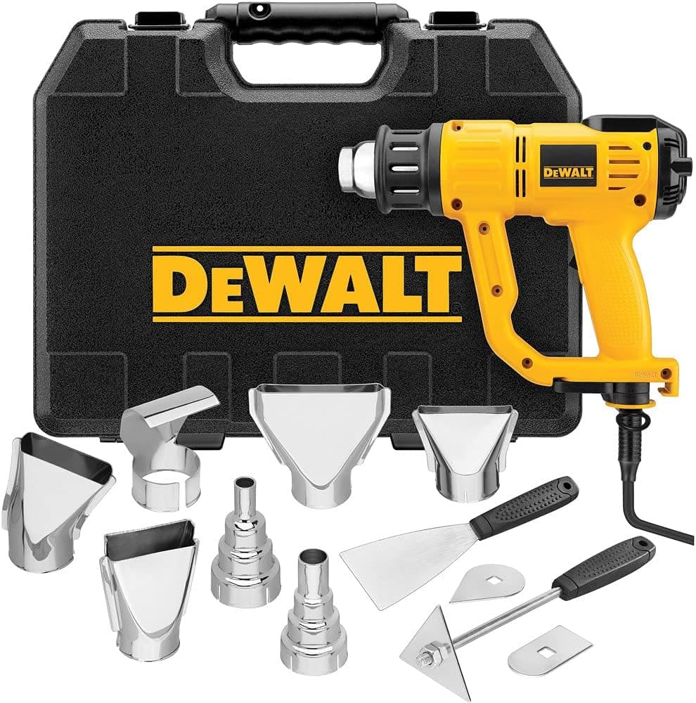 DEWALT Classic Heat Gun with LCD Display & Hard Case/Accessory Kit (D26960K), Yellow