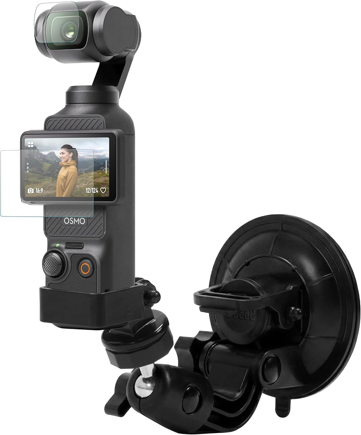 Paquete de soporte para automóvil DJI Osmo Pocket 3, cámara Vlogging con sensor CMOS de 1 '' | Vídeo 4K/120 fps, estabilización de 3 ejes, seguimiento de foco, enfoque rápido, combo estándar original + soporte de ventosa para coche