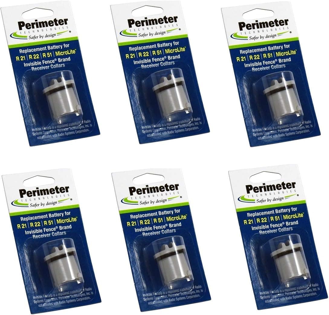Perimeter Technologies Six Pack Dog Fence Batteries for Invisible Fence R21 or R51 Receiver Collars