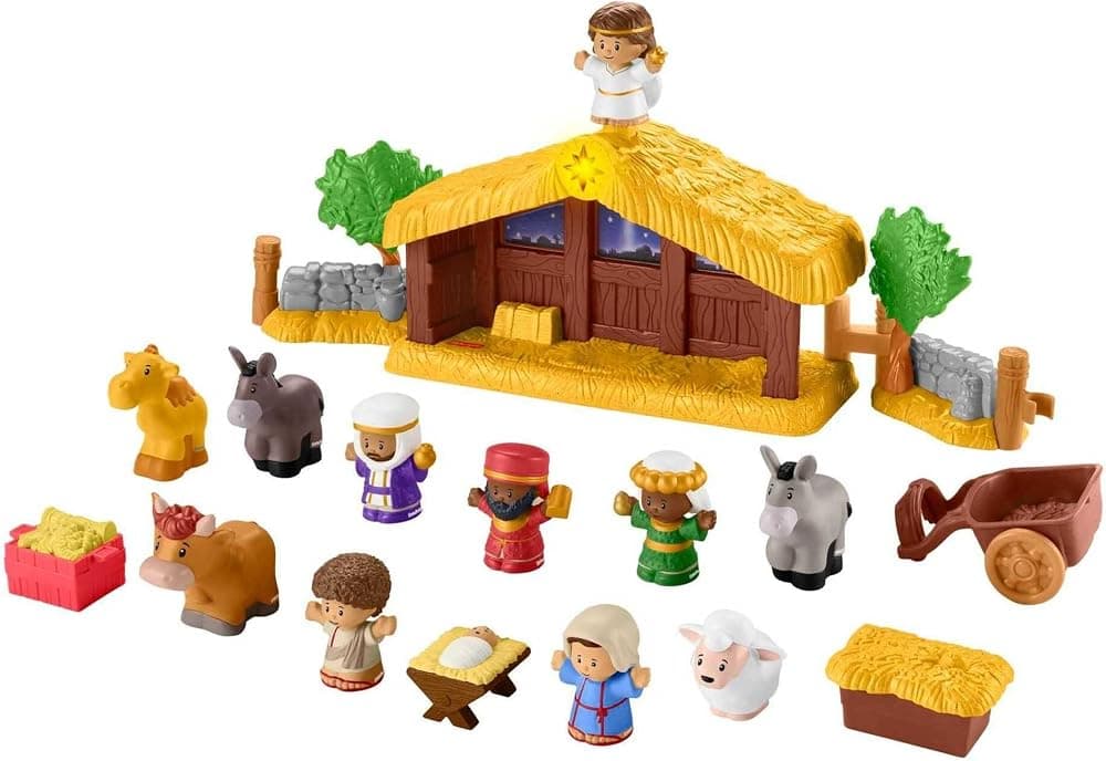 Fisher-Price Little People Nativity Set with Music & Lights | 18-piece Christmas Playset, includes figures & accessories, Pretend Play, for Toddlers Ages 1+ years​