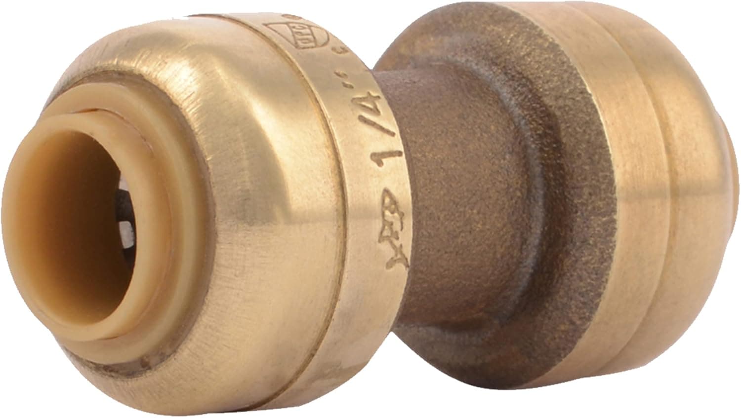 Acoplamiento SharkBite de 1/4 de pulgada, accesorio de plomería de latón a presión, tubería PEX, cobre, CPVC, PE-RT, HDPE, U004LFA