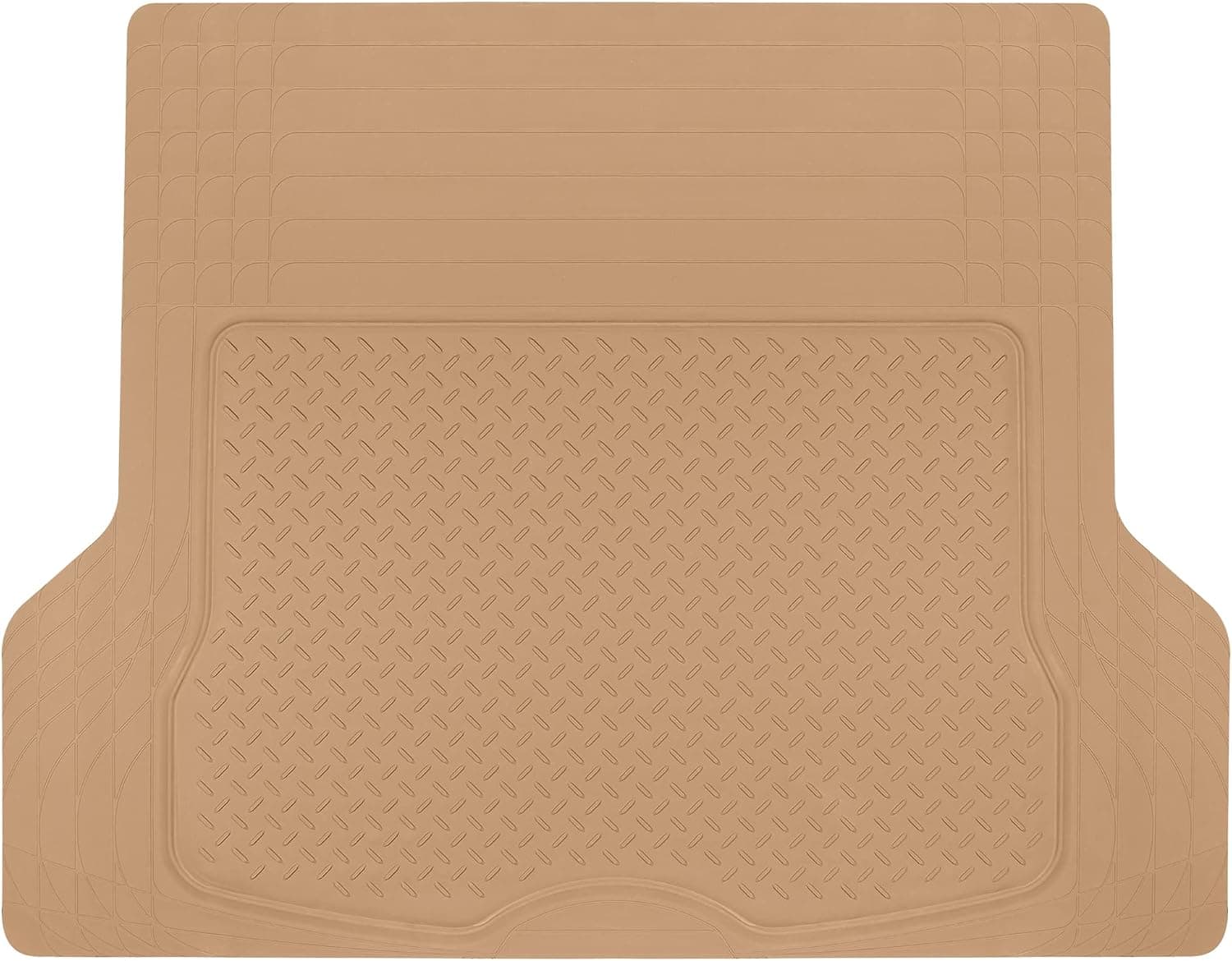 BDK Revestimiento de goma resistente para alfombrilla de carga – Protección para maletero para todo tipo de clima, diseño ajustable para coches, SUV, furgonetas y camiones – Revestimiento de piso de carga antideslizante, impermeable y duradero – 46" x 56.75" x 0.25" - Beige
