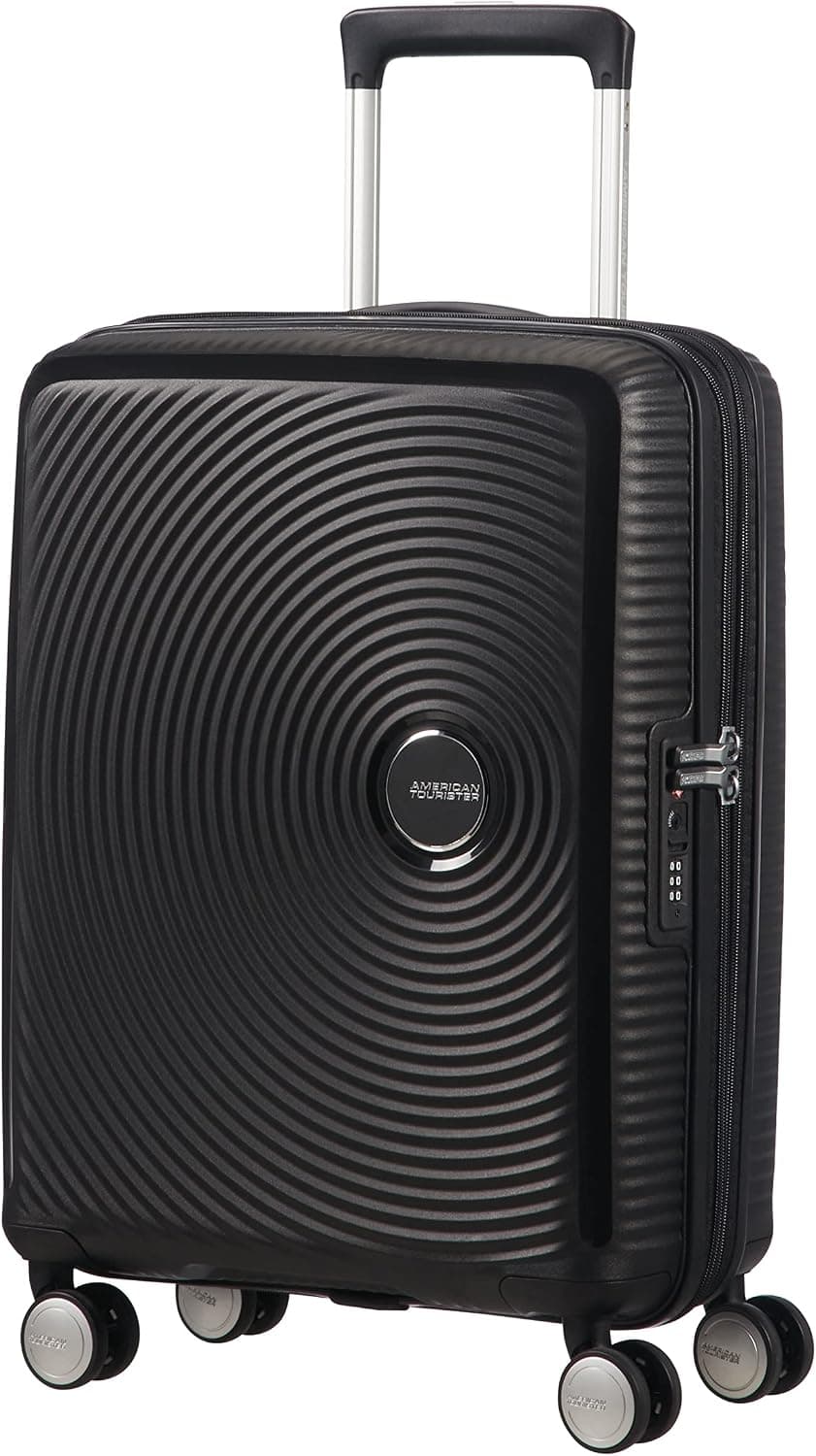 American Tourister Soundbox - Equipaje de mano expandible Spinner S, 55 cm, 41 L, Negro (Bass Black), Negro (Bass Black), Spinner S EXP (55 cm - 41 L), Soundbox