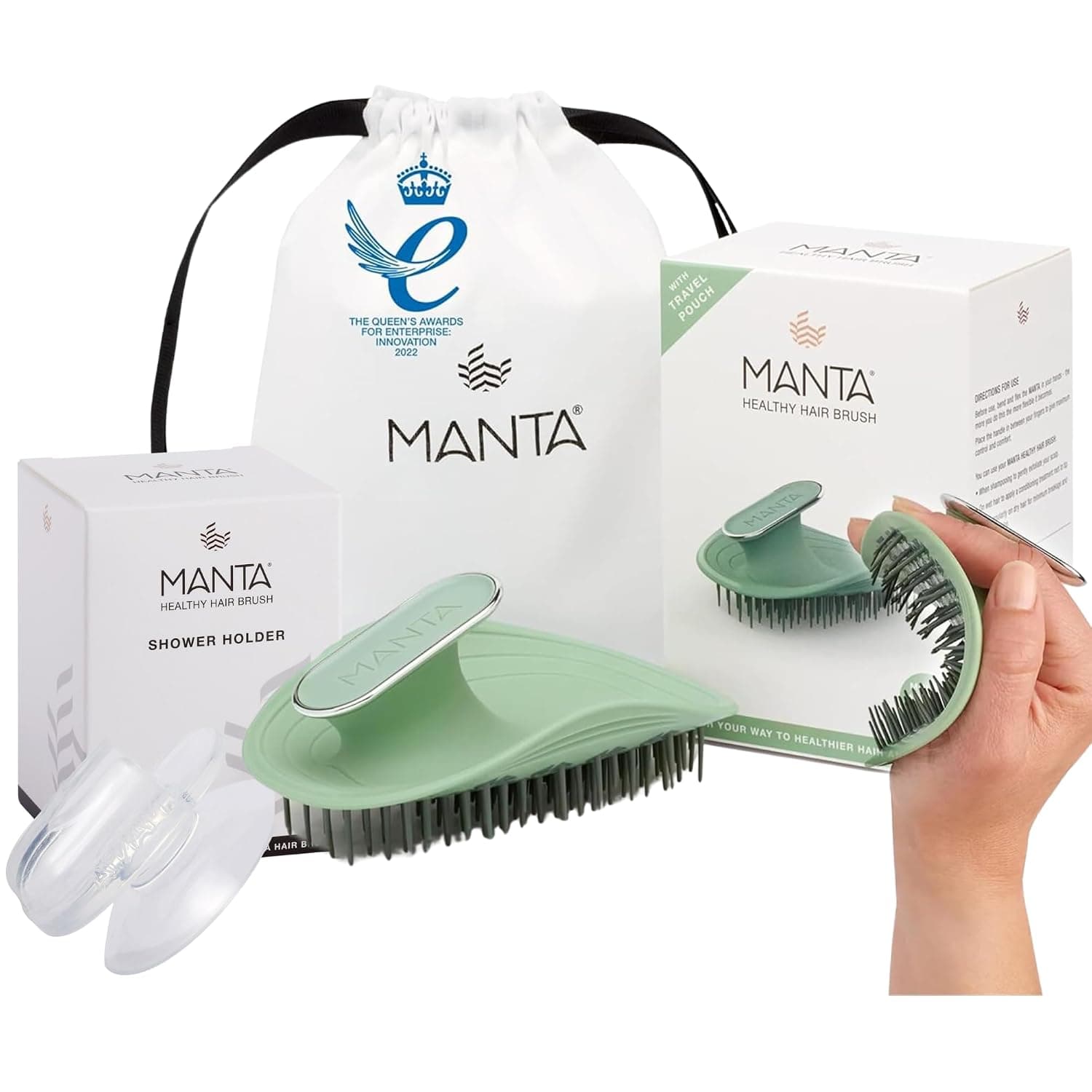 Manta Original Anti-Breakage Hairbrush – Gentle Detangling Brush for Wet & Dry Hair, Flexible Hairbrush for All Types, Healthy Hair Care for Women & Men, Limited