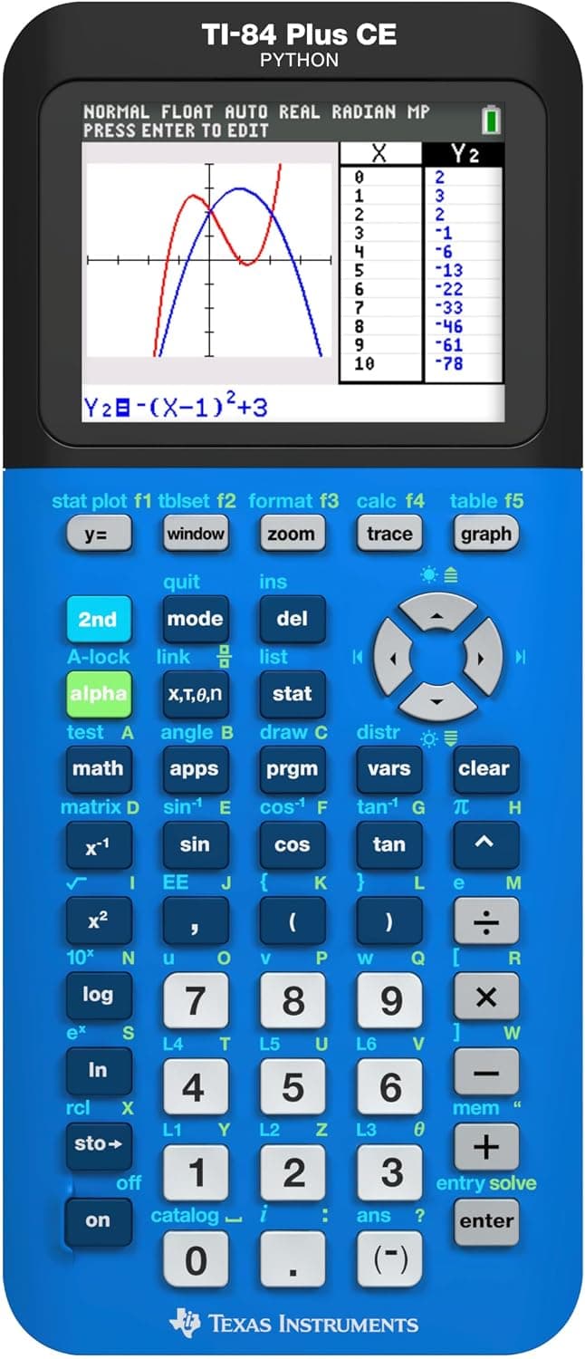 Calculadora gráfica TI-84 Plus CE Texas Instruments, azul biónico