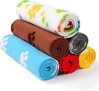 LINENLUX Mantas de forro polar para perros, paquete de 6, suaves y elásticas para cachorros pequeños y medianos | Mantiene a las mascotas cálidas y acogedoras; Juego de 6 unidades para tamaño pequeño, mediano y grande; para sofá, cama, rescate, adopción