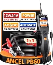 ANCEL PB60 Probador de sonda de circuito de energía automotriz, herramienta de diagnóstico de sistema eléctrico de 12-24 V, activación de componentes, prueba de diodo, prueba de voltaje CA CC de resistencia de continuidad, ohmímetro para automóviles, camiones, vehículos recreativos