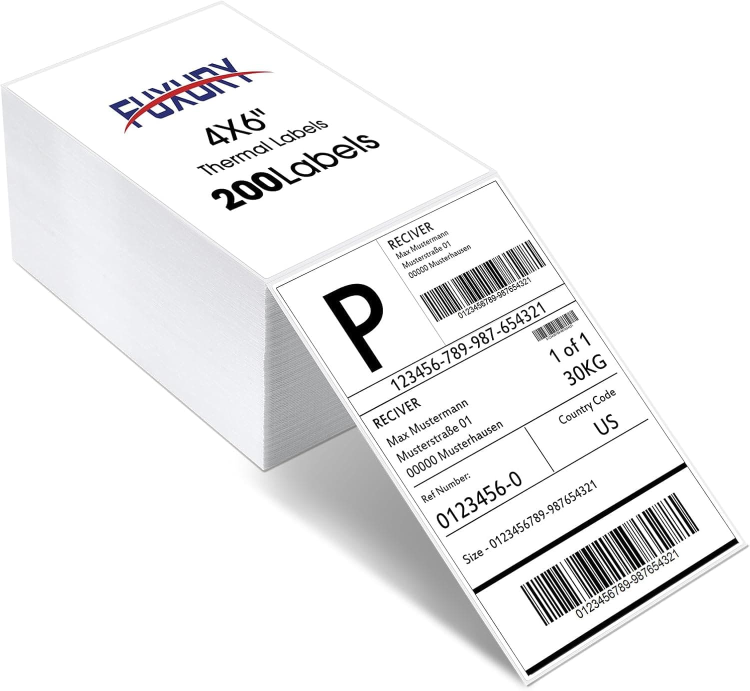 Etiquetas térmicas Fuxury 4x6 200 etiquetas Etiqueta de envío directo plegada en acordeón | con pegatinas de correo adhesivas fuertes y perforadas Etiqueta de impresora térmica de papel para la mayoría de los suministros de envío de impresoras