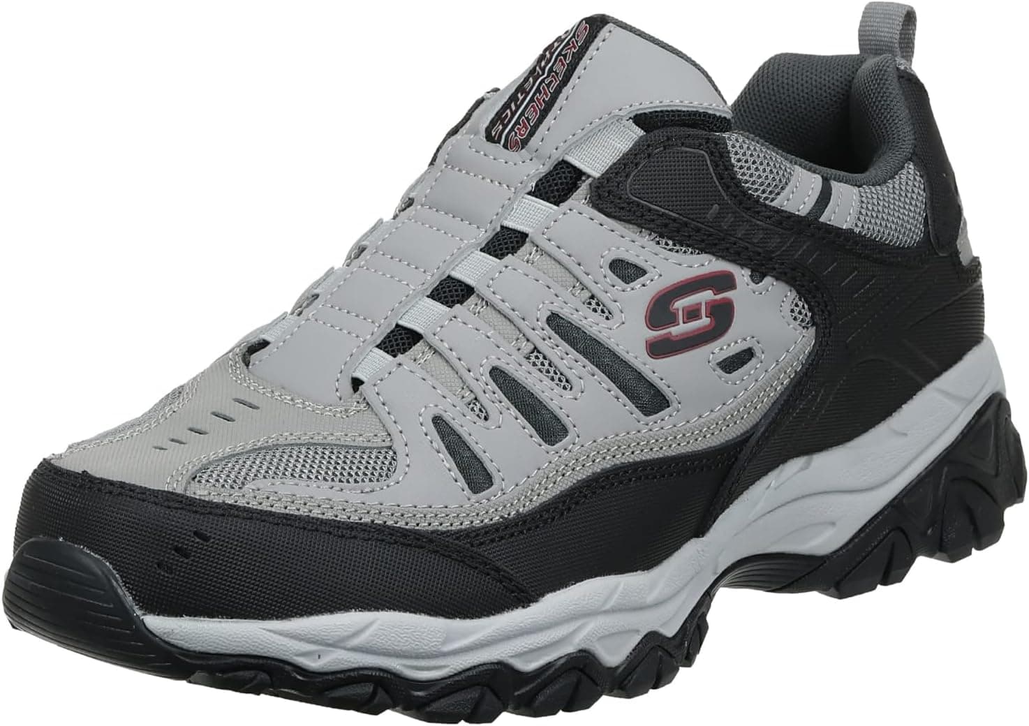 Skechers After Burn M. Fit Wonted para hombre | Informal, espuma viscoelástica refrigerada por aire, sin cordones, parte superior de cuero y malla, sin cordones