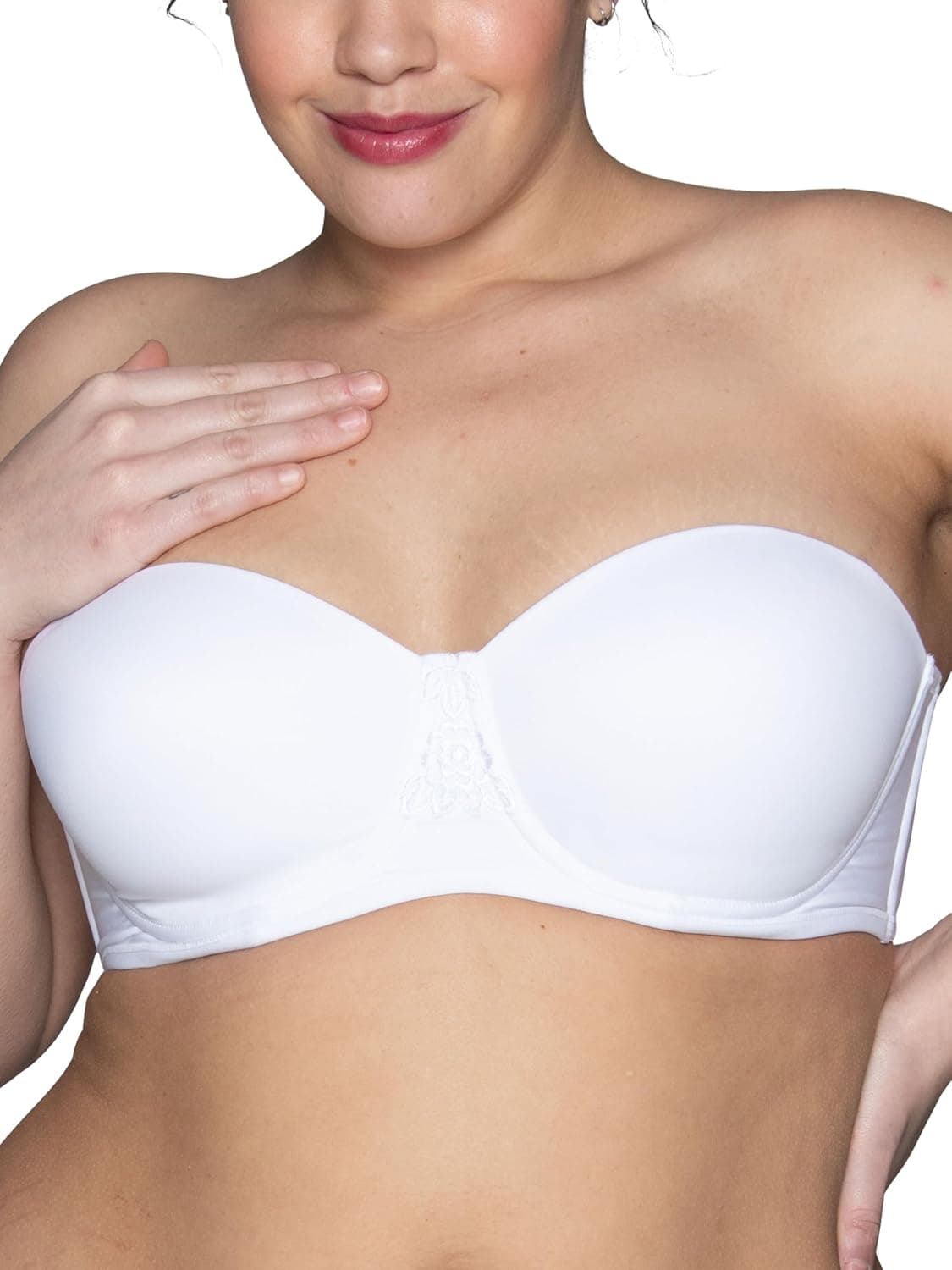 Vanity Fair Sujetador sin tirantes para mujer, tejido elástico en 4 direcciones, copas ligeramente forradas hasta H