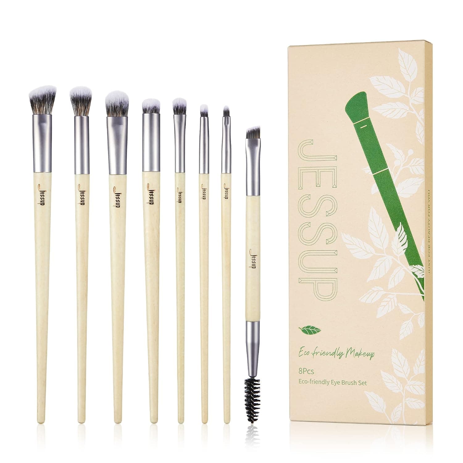 Jessup Eyeshadow Brush Set 8pcs Blending, Concealer, Eyeliner Brush T328 | Vegan Eye Makeup Brushes, Soft Faux Natural Hair Bristles, Seamless Blending, Ideal for Creative Everyday Eye Looks