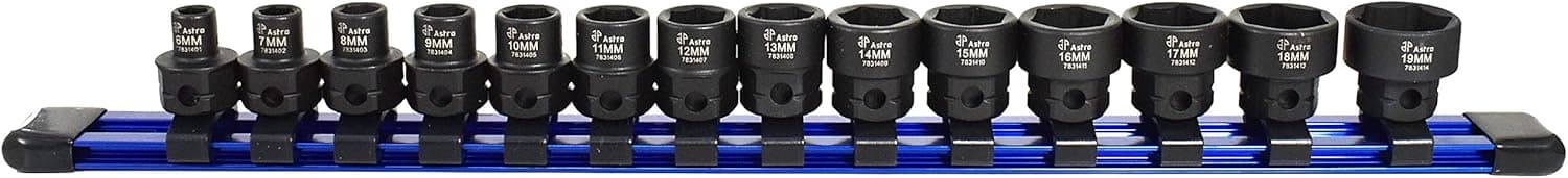 Astro Tools 78314 14-Piece 3/8" Drive Low Profile Nano Impact Sockets - Metric