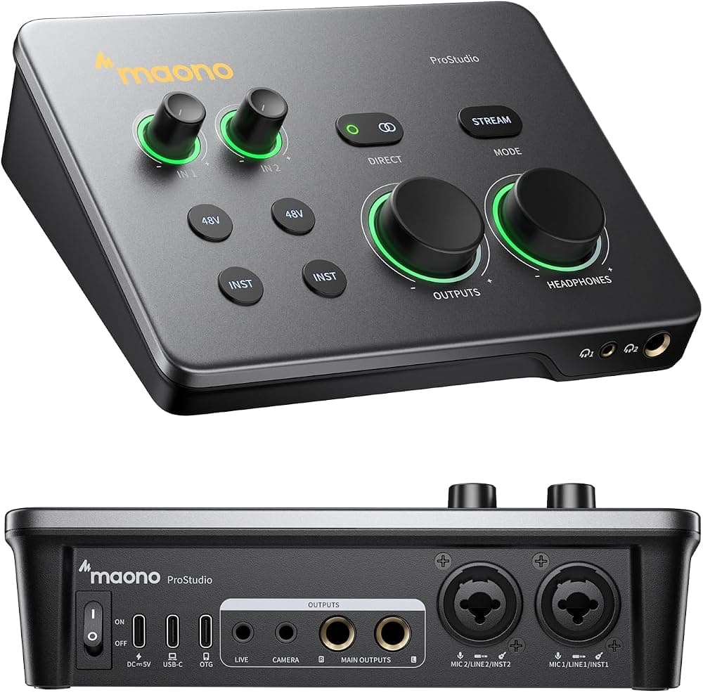 P2 Interfaz de Audio USB Híbrida Dual XLR para PC Teléfono iPad Guitarra | Ganancia de 56 dB, bucle invertido, silencio, ASIO, funciones de software de enrutamiento, para podcast, streaming, grabación de música móvil, creación de contenido