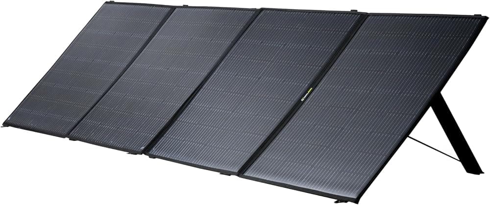 Panel solar plegable Nomad de 400 vatios, soporte, portátil | Se pliega a una cuarta parte de su tamaño completo, resistente a la intemperie, bucle para colgar incorporado, carga sin ruido y sin emisiones para Yeti