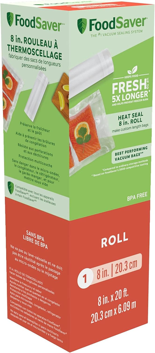 Rollo termosellado FoodSaver de 8" x 20'