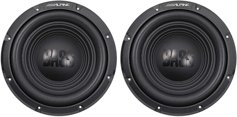 (2) Subgraves de audio para automóvil Alpine W12S4 de 12 ", 1500 vatios de pico, 500 vatios RMS y 4 ohmios