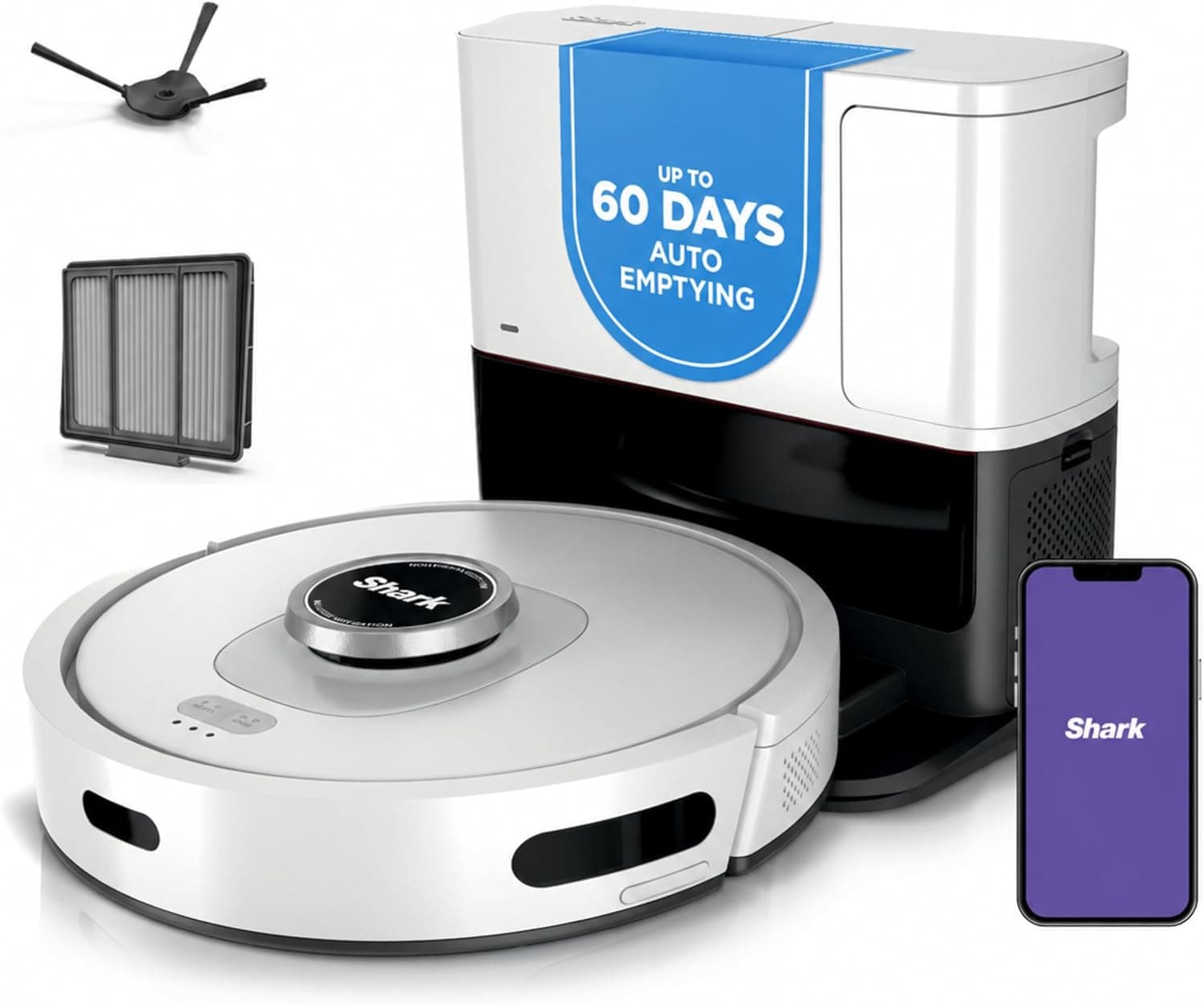 Aspiradora robot Shark AI Ultra, base autovaciable de 60 días, negra, AV2511AE