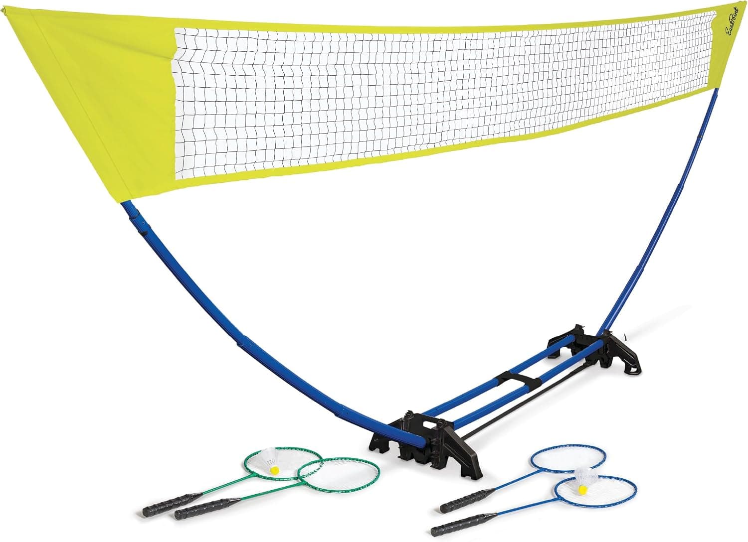 EastPoint Juego de bádminton, 4 raquetas, 2 volantes, red de 15', juegos al aire libre