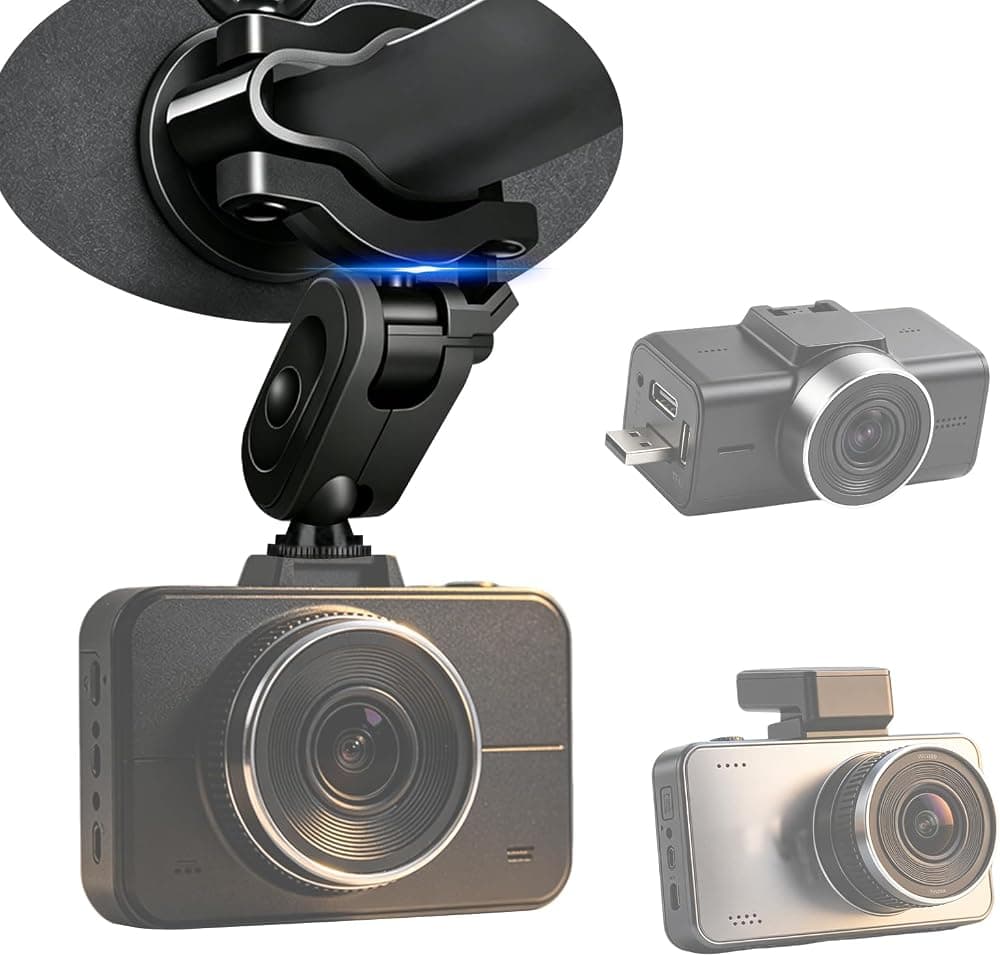 2026 Montaje de cámara de salpicadero mejorado con 16 conectores, montaje de espejo de cámara de salpicadero ajustable de 360° compatible con Vantrue UGSHDI APEMAN Crosstour, accesorios universales para automóviles con soporte de levas de salpicadero