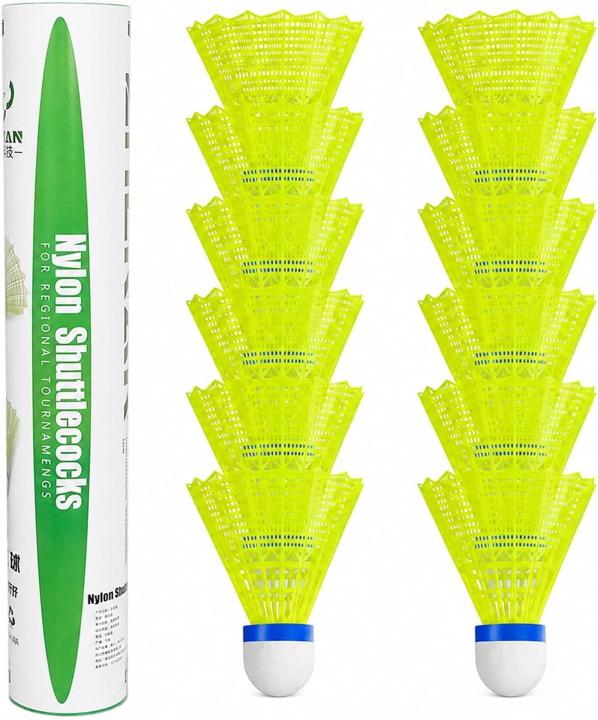 Birdies de bádminton, volantes de bádminton para práctica de bateo de béisbol y patio trasero, juego de 12 bolas de lanzadera de nailon/plumas de ganso altamente estables y duraderas para deportes en interiores y exteriores