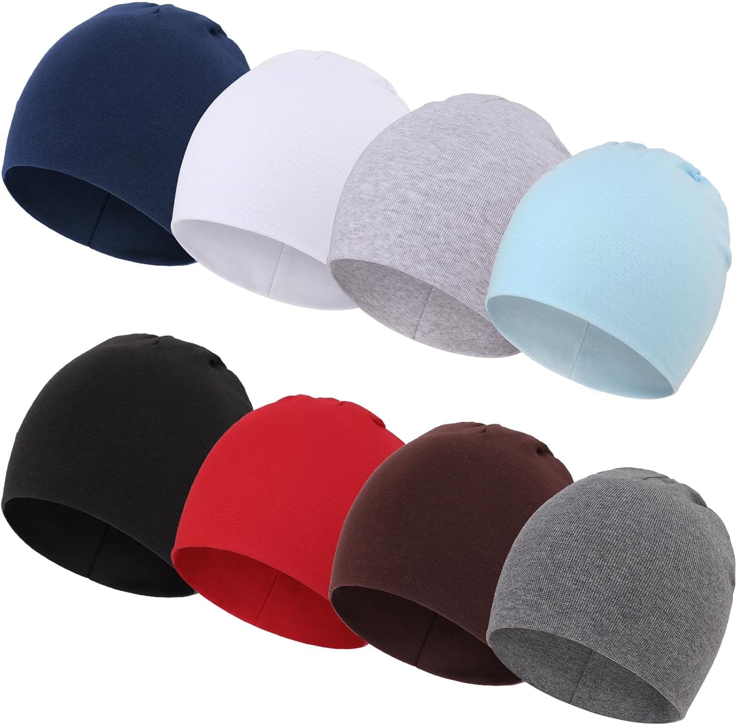 DRESHOW BQUBO 8 Pack Sombreros Bebé Recién Nacido Sombreros Bebé Beanie Beanie Beanie Beanie para Niños Niñas 0-6 Años