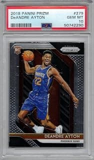 2018-19 Panini Prizm Basketball #279 DeAndre Ayton Tarjeta de novato con calificación PSA 10 Gem Mint
