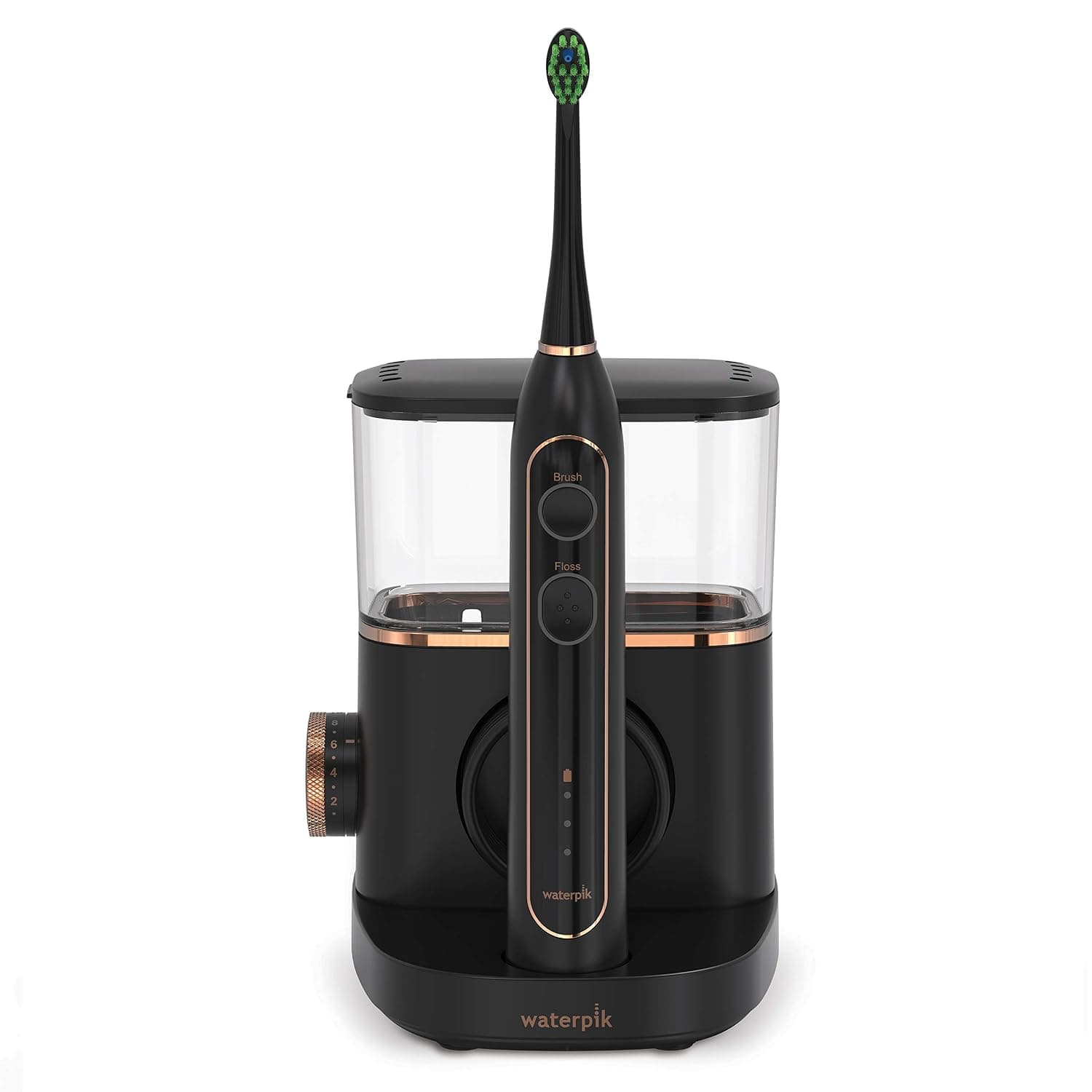 Waterpik Sonic-Fusion Professional Flossing Cepillo de dientes eléctrico con batería, negro, (paquete de 1)