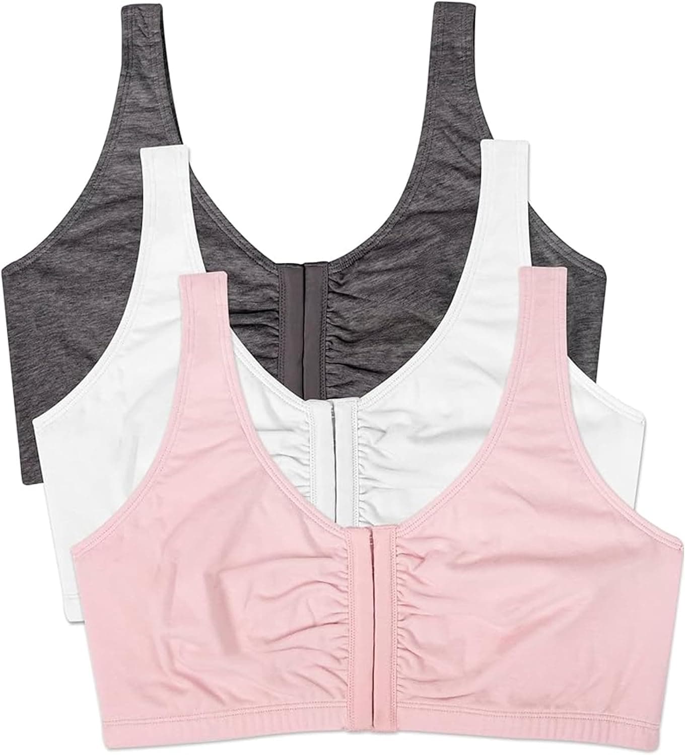 Fruit of the Loom Sujetador deportivo con cierre frontal para mujer