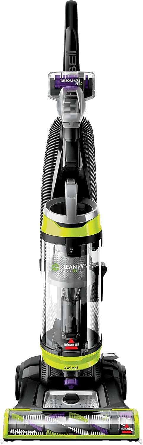 Bissell CleanView Aspiradora vertical giratoria para mascotas, dirección giratoria para maniobrabilidad, rollo de cepillo de triple acción para pelo de mascotas, tanque de suciedad de gran capacidad y tecnología sin dispersión, 2252