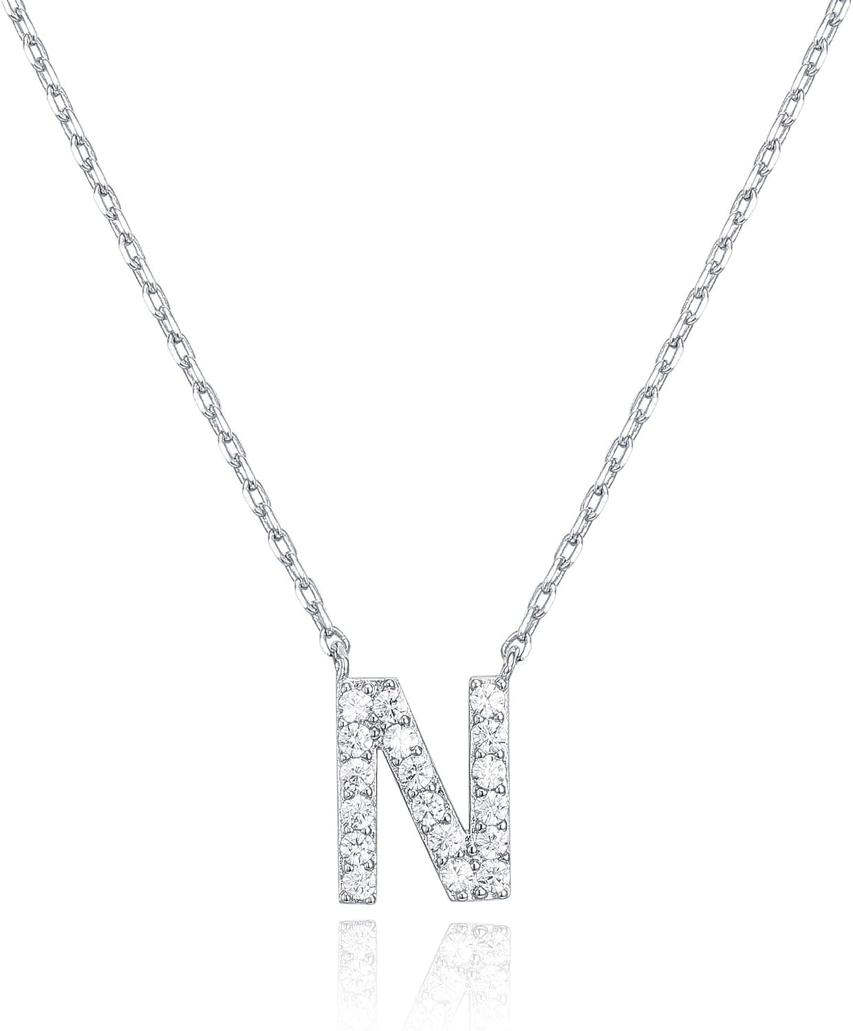 PAVOI Collar con inicial para mujer, colgante de circonita cúbica chapado en oro de 14 quilates | Collar de letras para mujer, collar con nombre, collar con iniciales