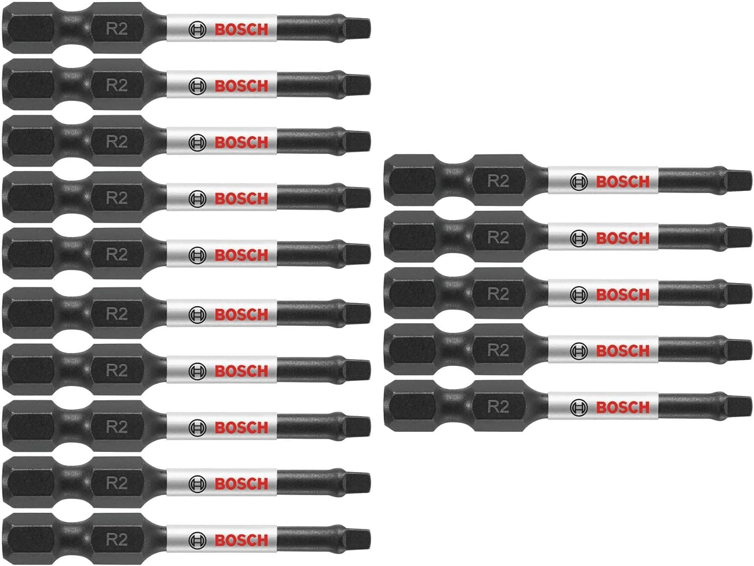 BOSCH ITSQ22B 10-Pack 2 pulg. Escuadra #2 Puntas de destornillador resistentes a los impactos
