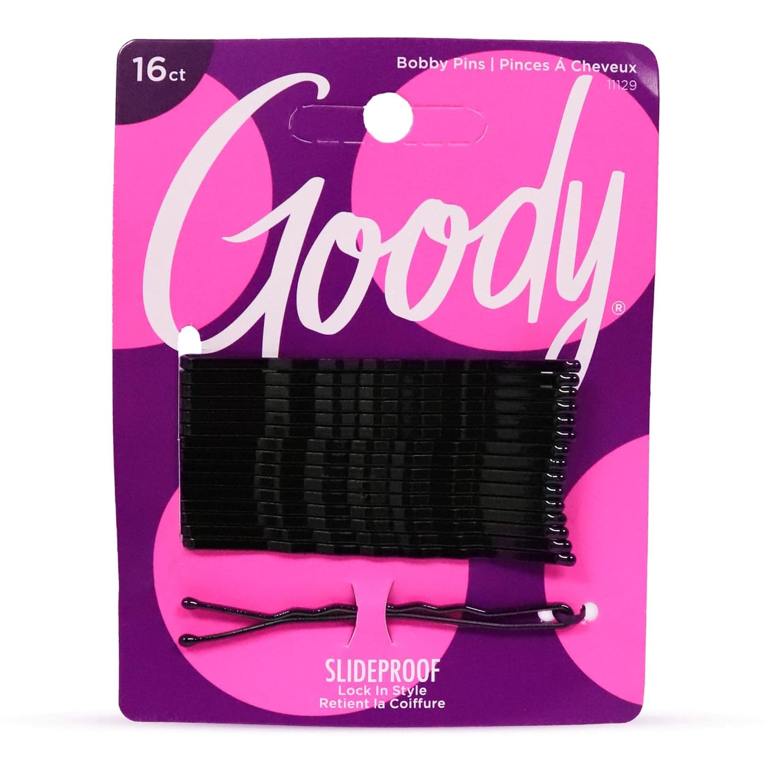 Horquillas Goody SlideProof XXL, 16 quilates, negras, cómodas horquillas para peinar, bloqueo en su lugar, accesorios de peinado sin dolor para mujeres y hombres, todo tipo de cabello
