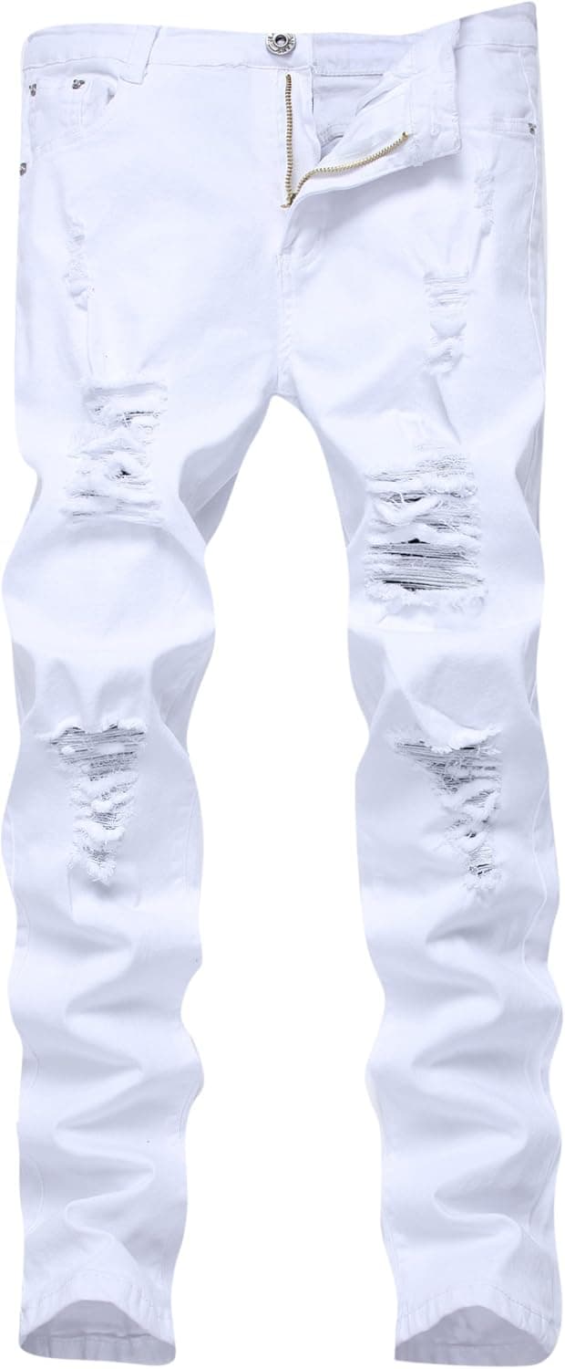 FREDD MARSHALL Pantalones vaqueros elásticos desgastados y ajustados para hombre