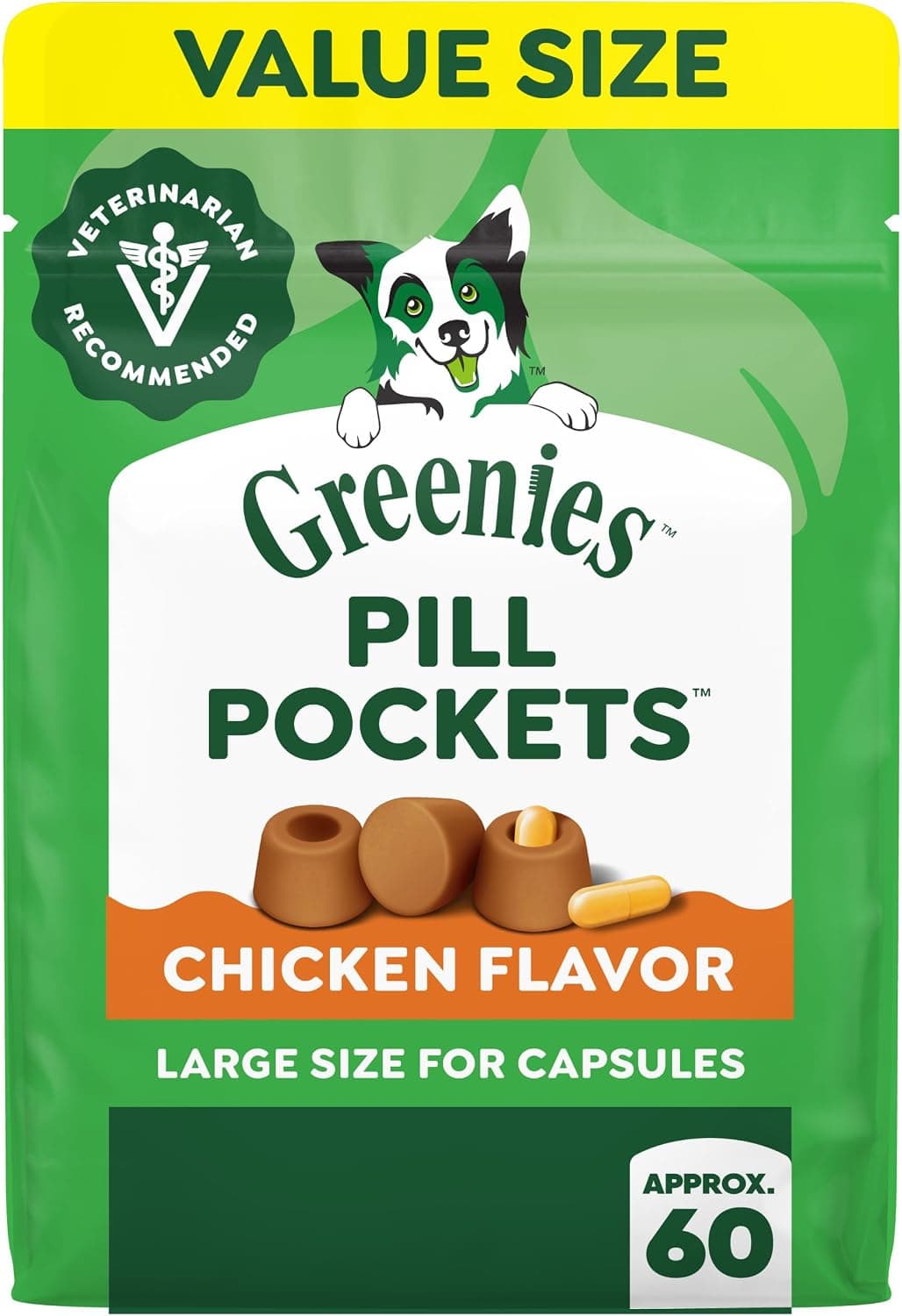 Greenies Pastilleros para perros de tamaño grande, pollo, 15.8 oz