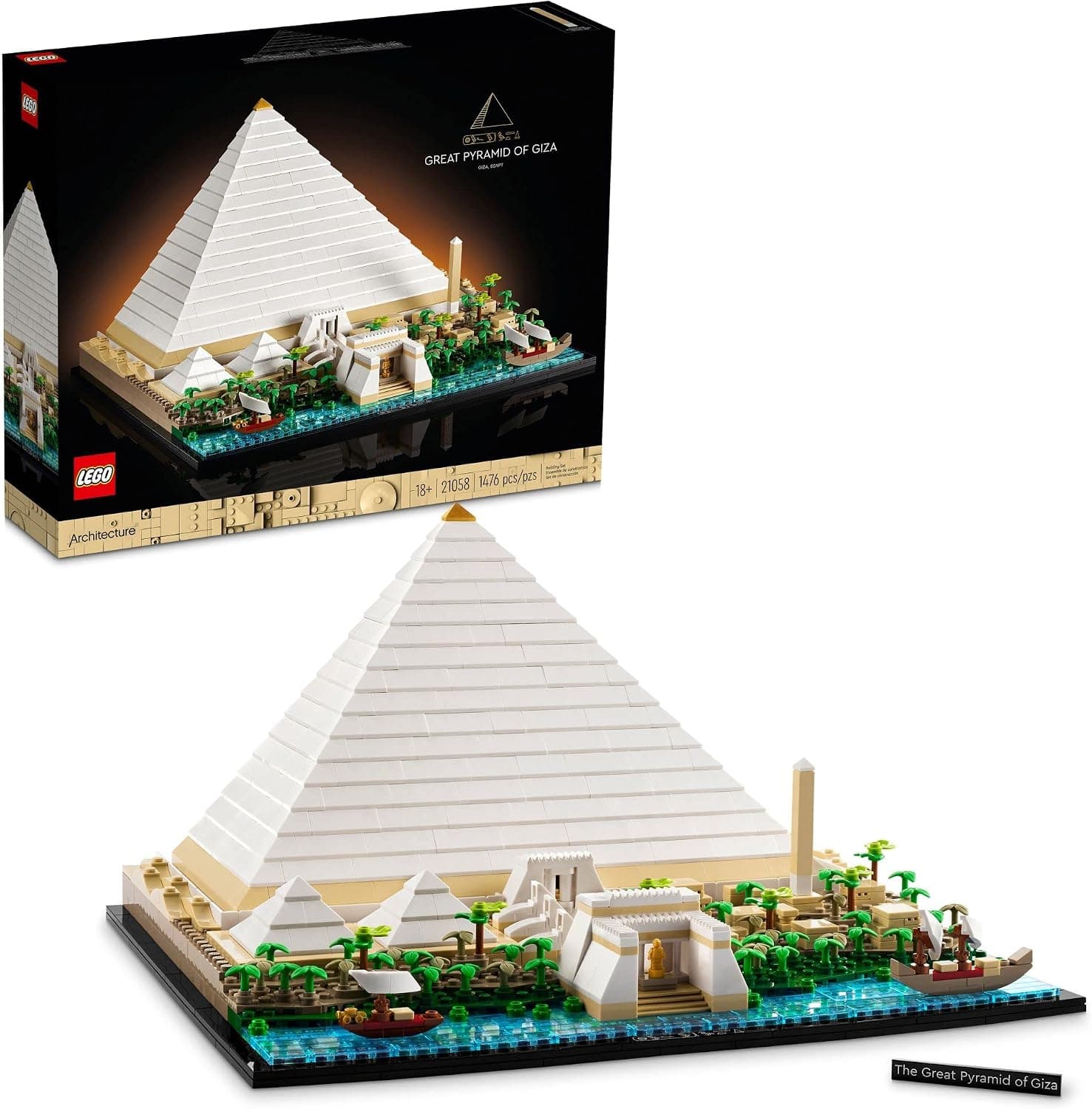 LEGO Architecture Gran Pirámide de Giza Set 21058, Kit de Construcción de Modelos para Decoración del Hogar, Actividad Creativa de Bricolaje, Colección de Lugares Famosos