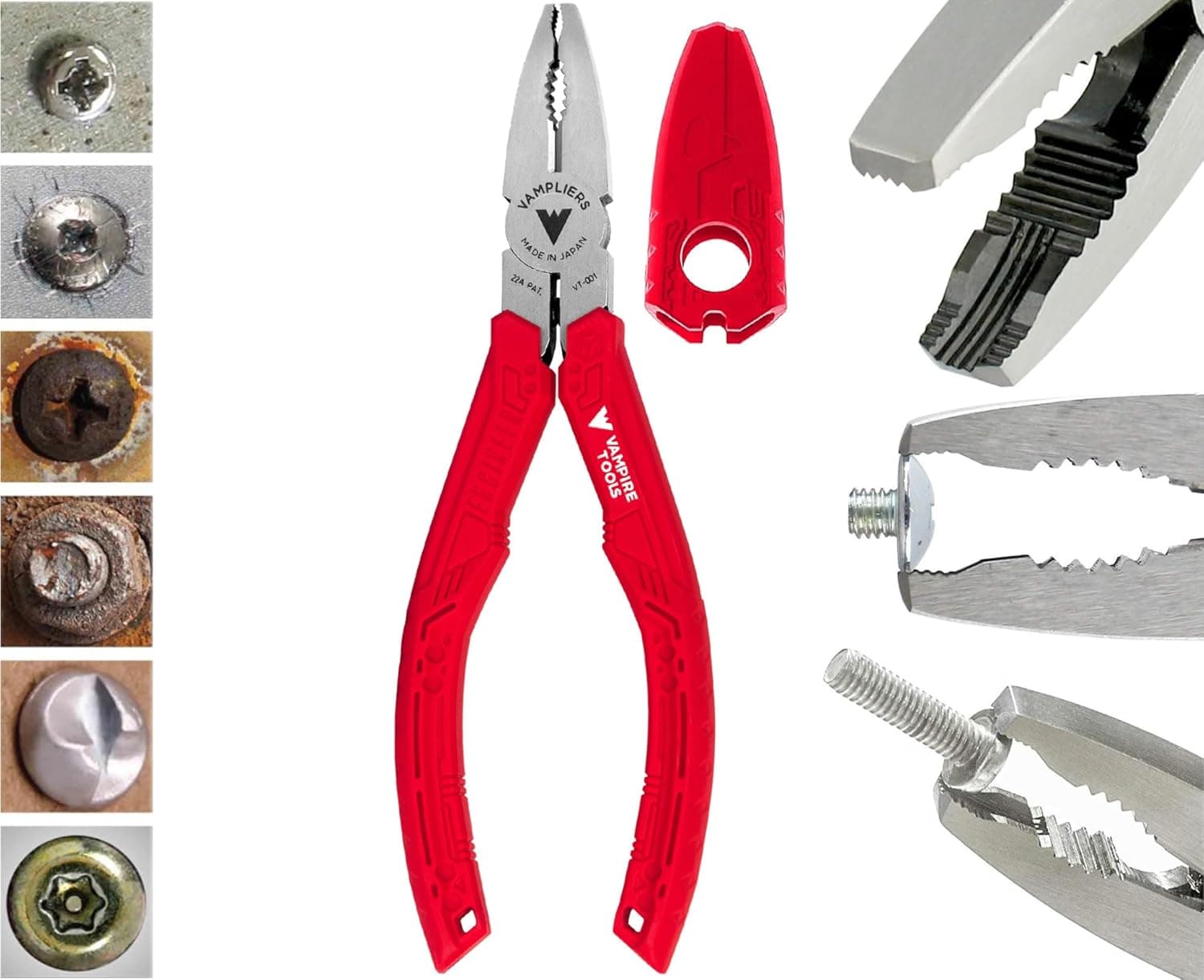 VAMPLIERS Alicates combinados para extractor de tornillos pelados de 6,25"