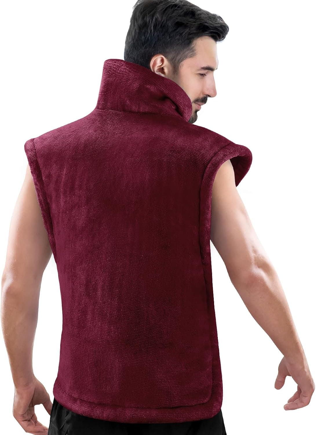 RENPHO Almohadilla térmica King Size para espalda, 24 "x 37", rojo oscuro | Almohadilla térmica eléctrica con peso grande XL para cuello y hombros, regalos de cumpleaños para hombres, papá, marido, 6 niveles de calor, certificado ETL