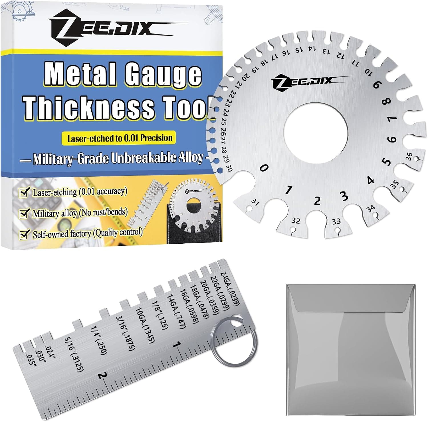 ZeeDix Wire Gauge Measuring Tool (2 Pcs)