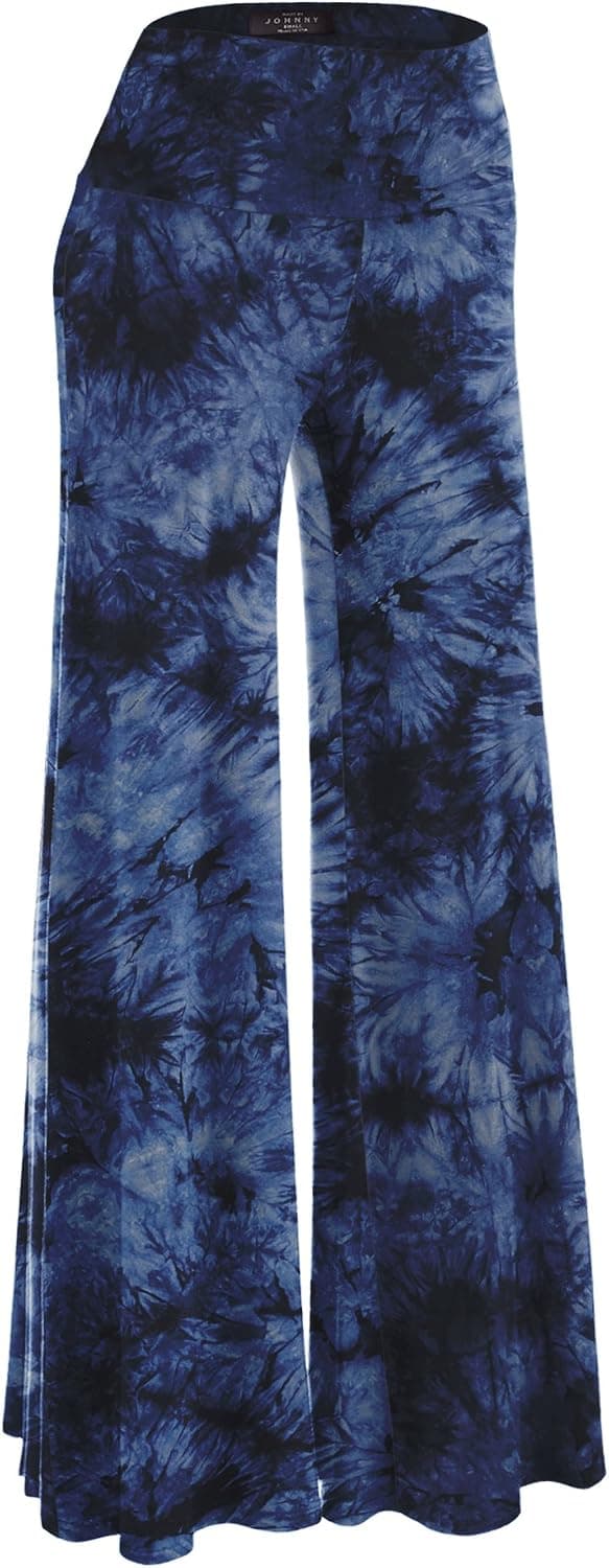Pantalón largo Palazzo Lounge Made By Johnny MBJ Casual Comfy Solid/Tie Dye para mujer (XS~5XL)